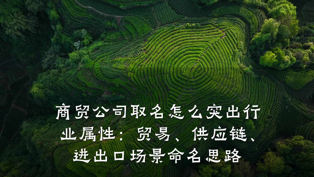 商贸公司取名怎么突出行业属性:贸易、供应链、进出口场景命名思路