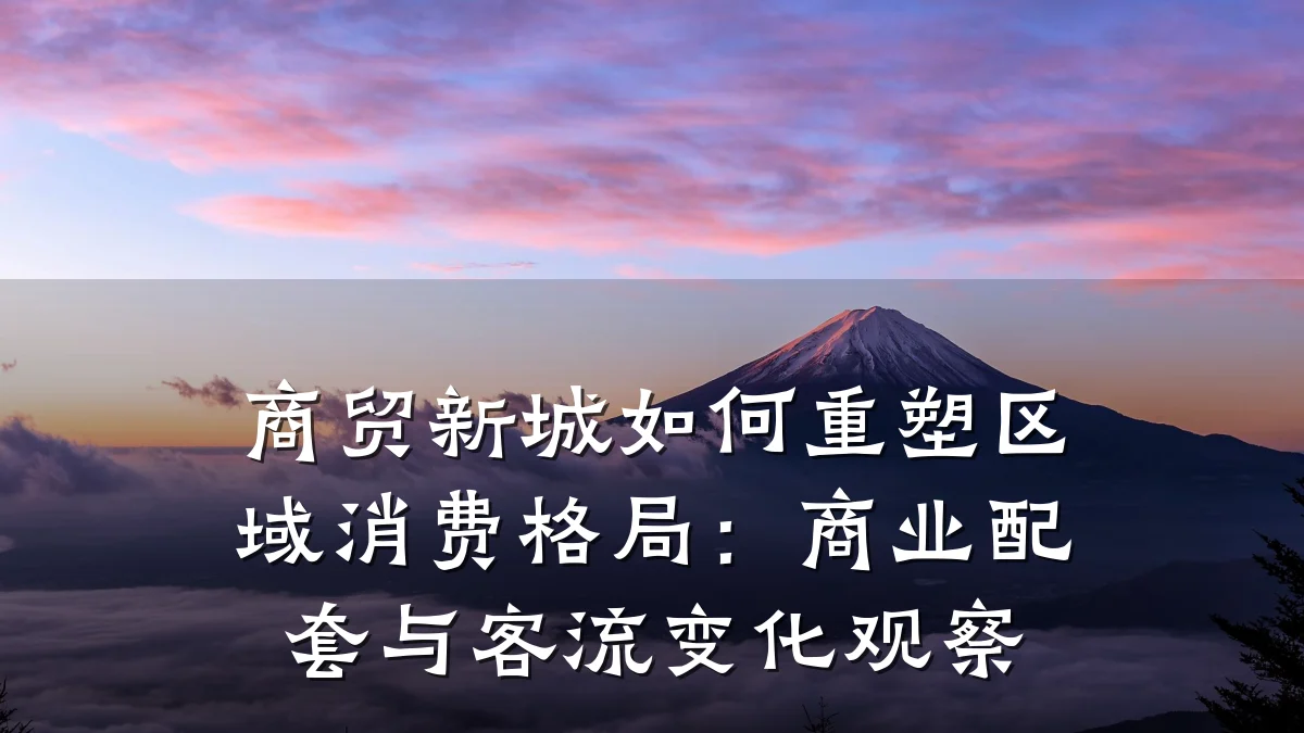 商贸新城如何重塑区域消费格局:商业配套与客流变化观察