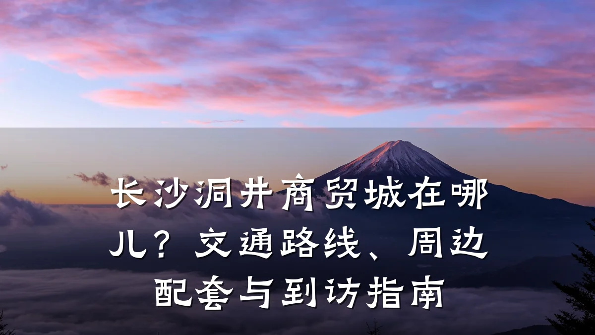 长沙洞井商贸城在哪儿?交通路线、周边配套与到访指南