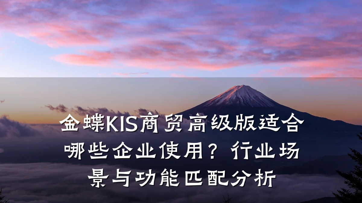 金蝶KIS商贸高级版适合哪些企业使用？行业场景与功能匹配分析
