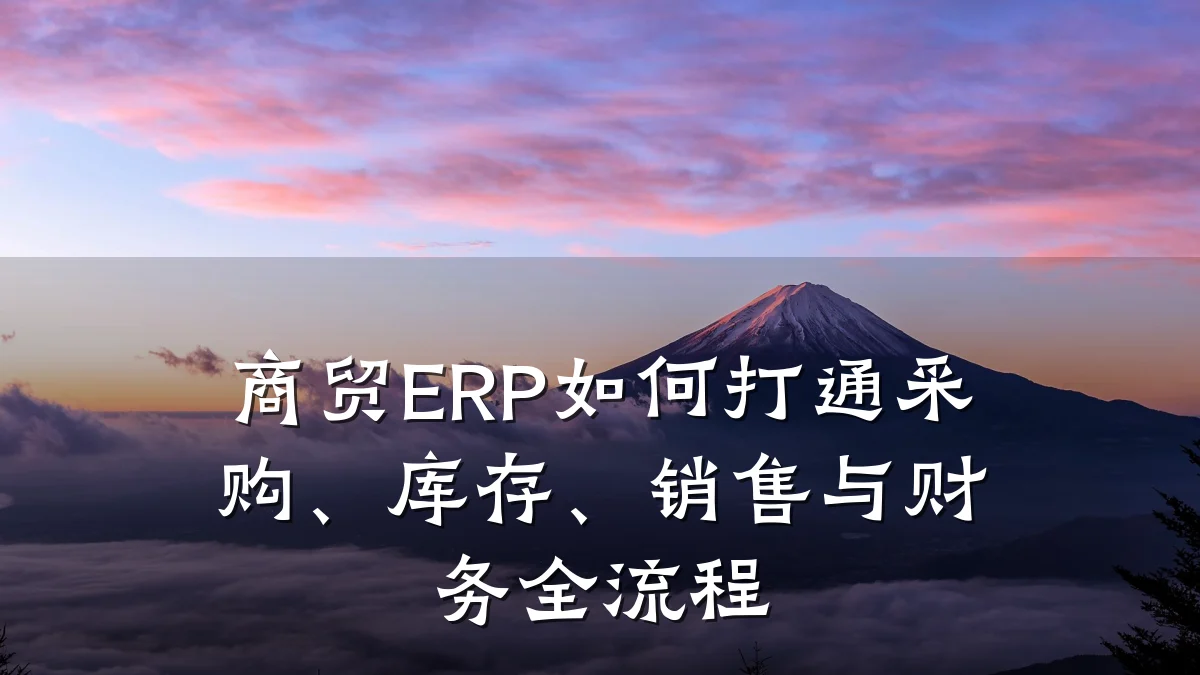商贸ERP如何打通采购、库存、销售与财务全流程