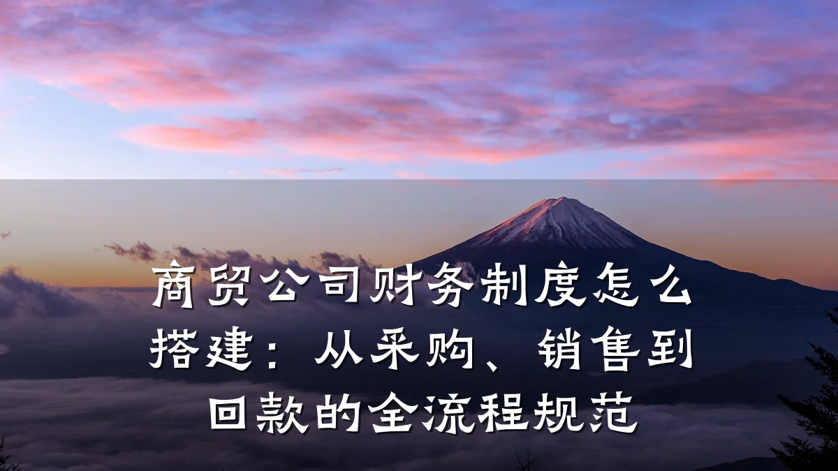 商贸公司财务制度怎么搭建:从采购、销售到回款的全流程规范
