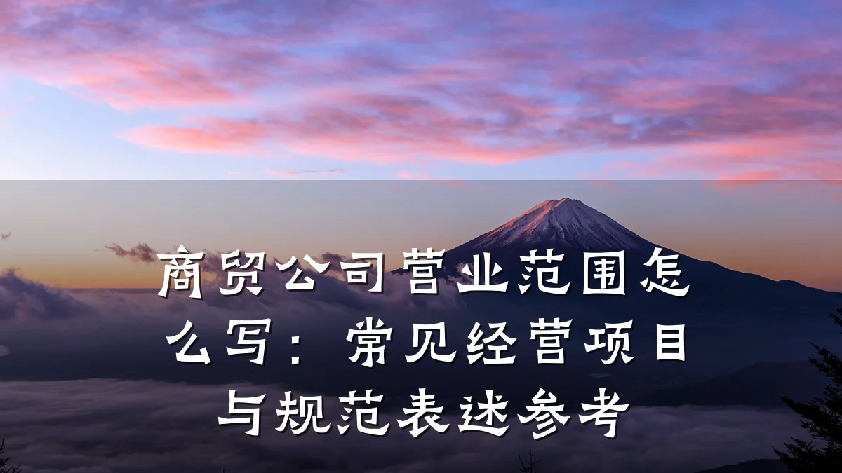 商贸公司营业范围怎么写:常见经营项目与规范表述参考