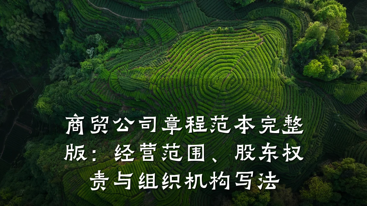 商贸公司章程范本完整版:经营范围、股东权责与组织机构写法