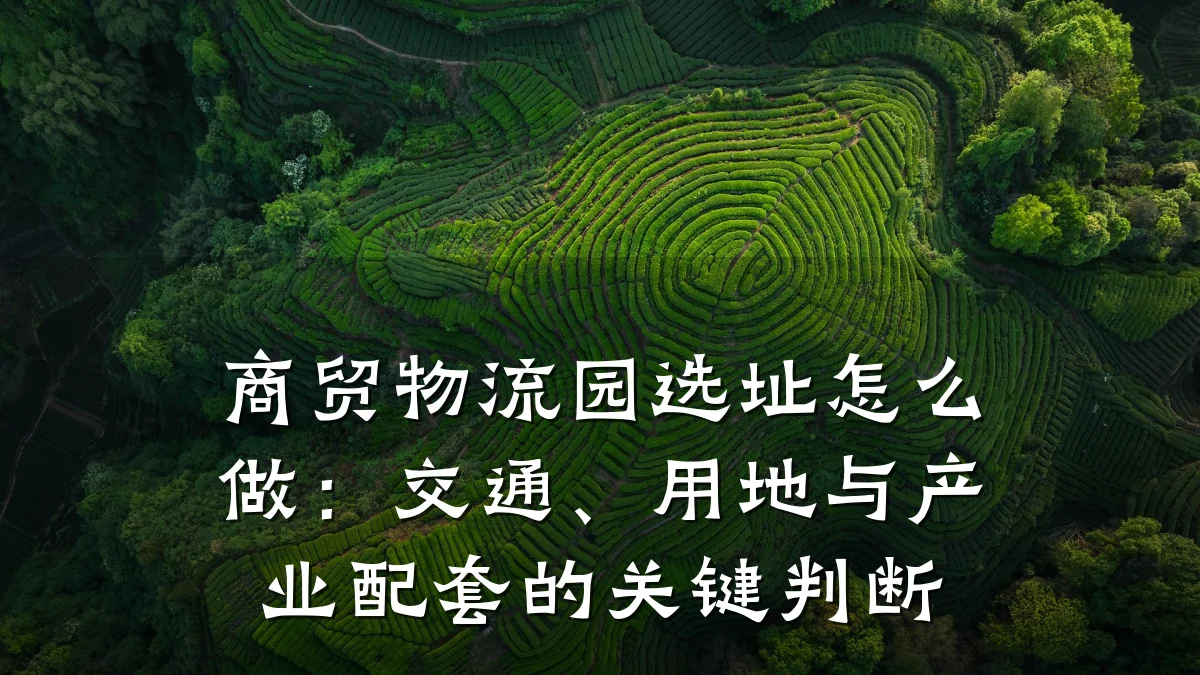 商贸物流园选址怎么做:交通、用地与产业配套的关键判断