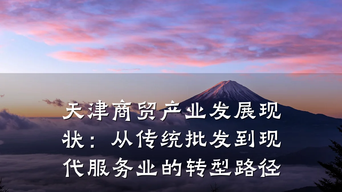 天津商贸产业发展现状:从传统批发到现代服务业的转型路径