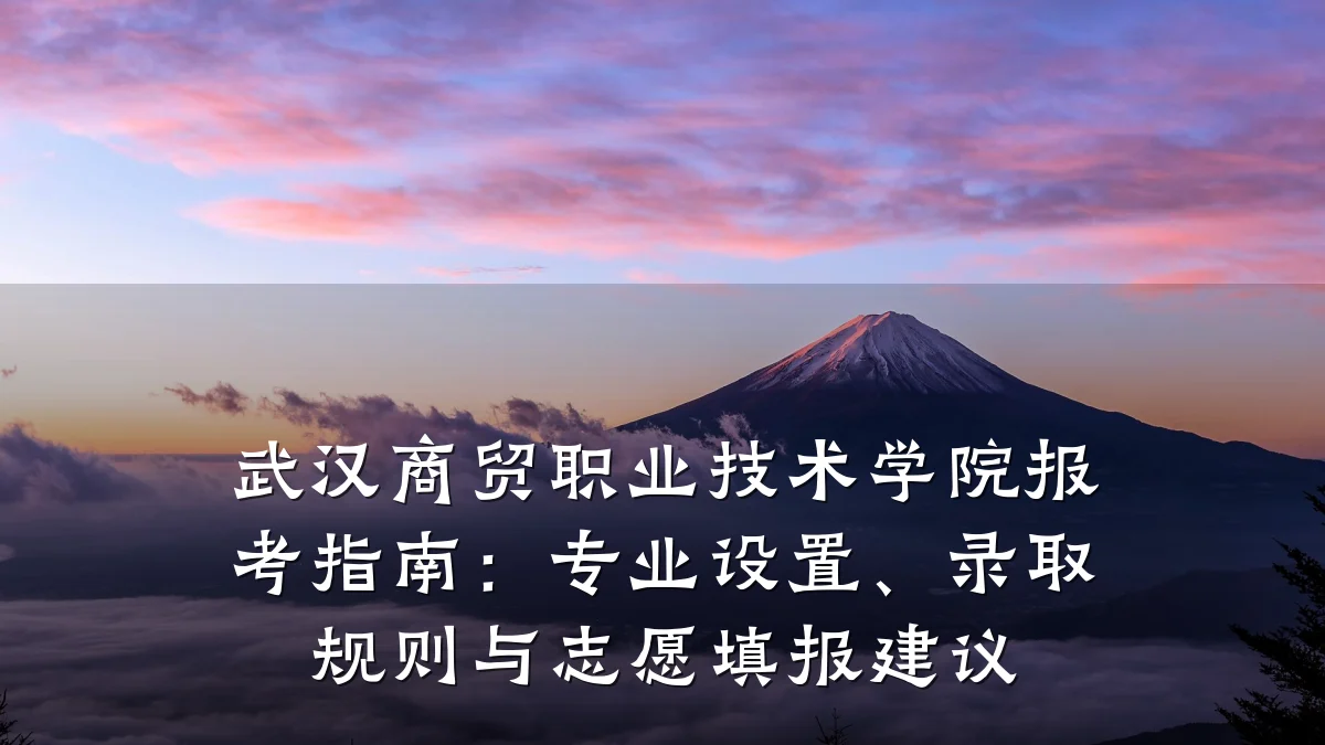 武汉商贸职业技术学院报考指南:专业设置、录取规则与志愿填报建议