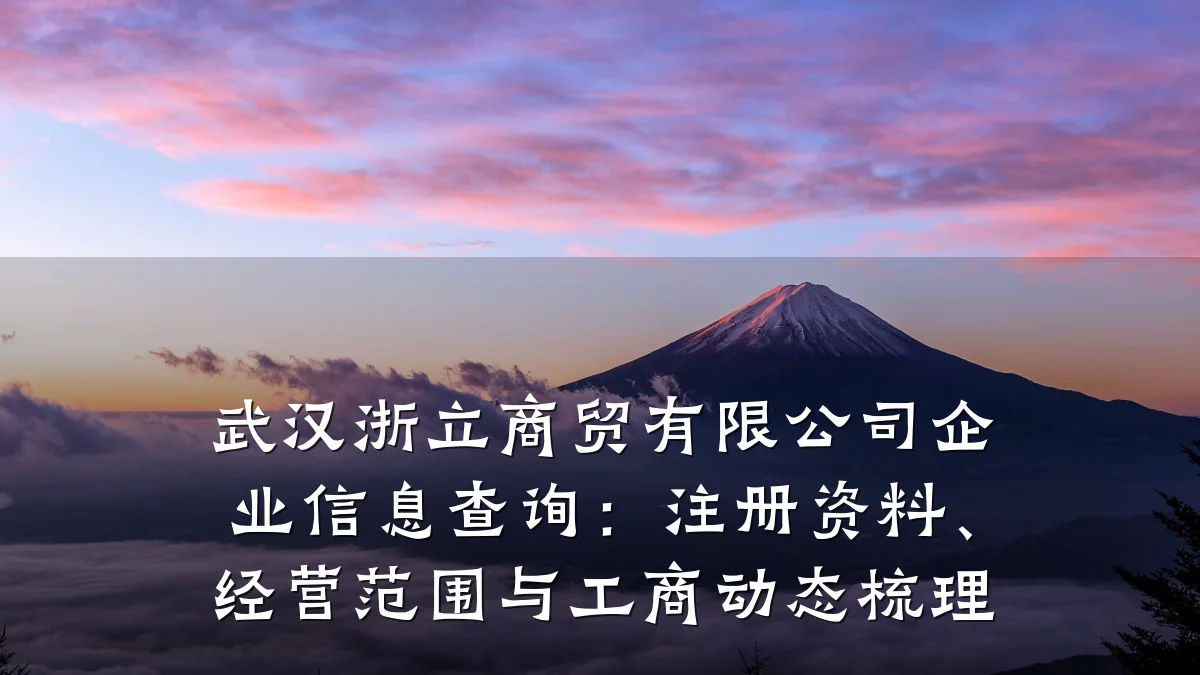 武汉浙立商贸有限公司企业信息查询:注册资料、经营范围与工商动态梳理