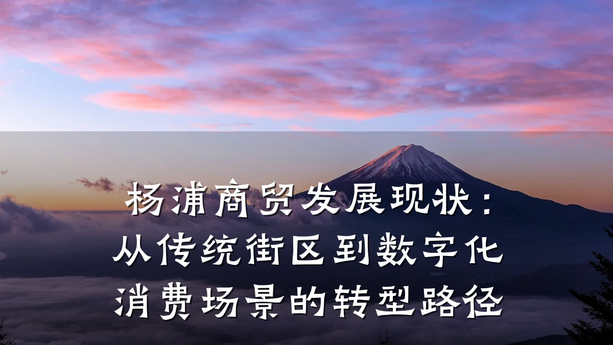 杨浦商贸发展现状:从传统街区到数字化消费场景的转型路径