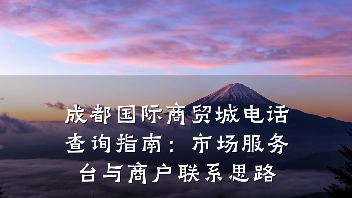 成都国际商贸城电话查询指南：市场服务台与商户联系思路