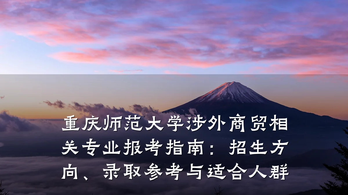重庆师范大学涉外商贸相关专业报考指南:招生方向、录取参考与适合人群