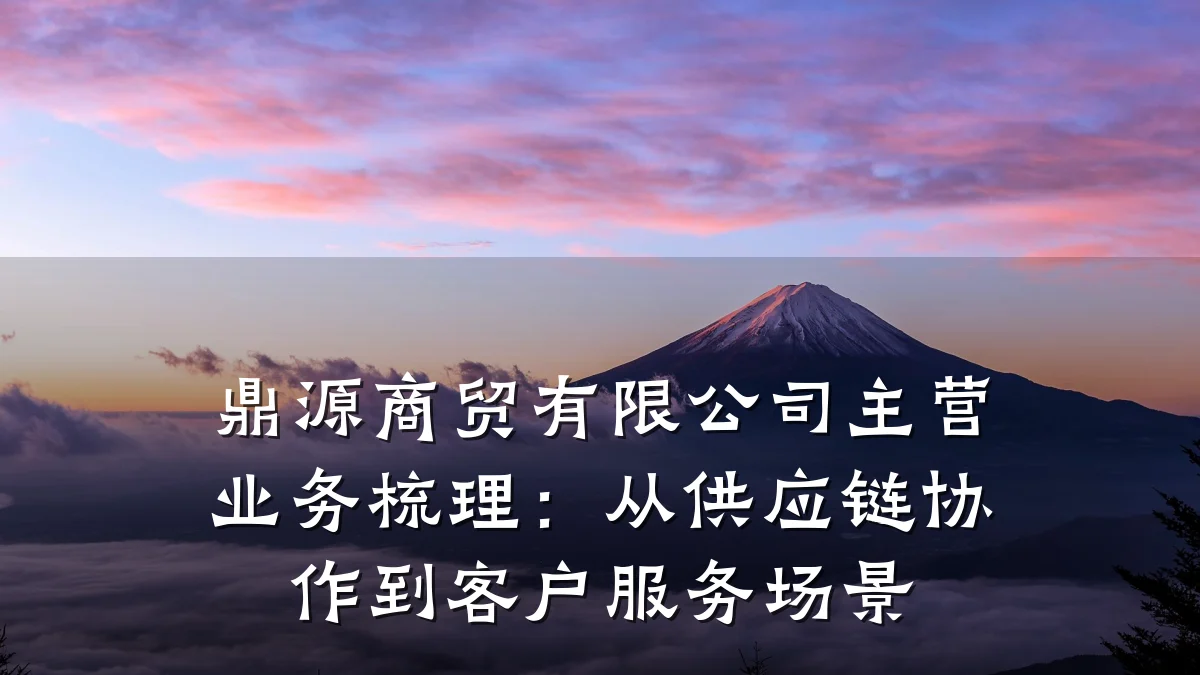 鼎源商贸有限公司主营业务梳理:从供应链协作到客户服务场景