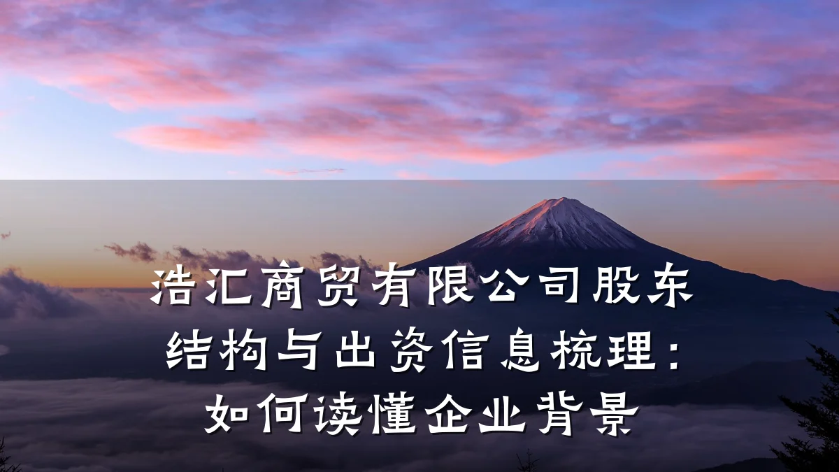 浩汇商贸有限公司股东结构与出资信息梳理:如何读懂企业背景