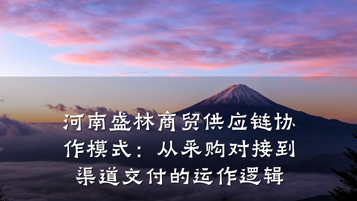河南盛林商贸供应链协作模式：从采购对接到渠道交付的运作逻辑