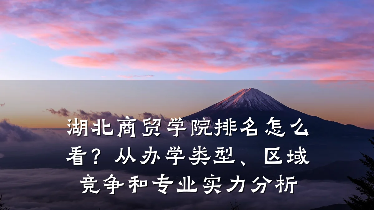 湖北商贸学院排名怎么看?从办学类型、区域竞争和专业实力分析