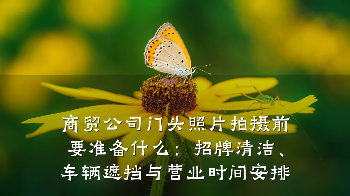 商贸公司门头照片拍摄前要准备什么:招牌清洁、车辆遮挡与营业时间安排