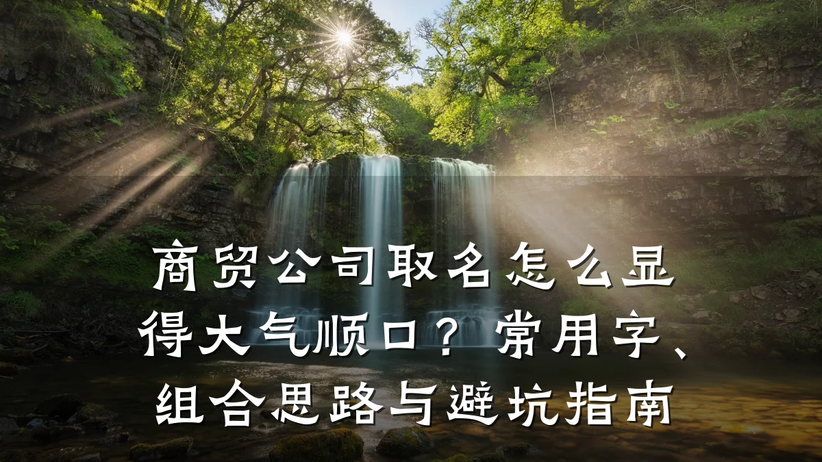 商贸公司取名怎么显得大气顺口？常用字、组合思路与避坑指南