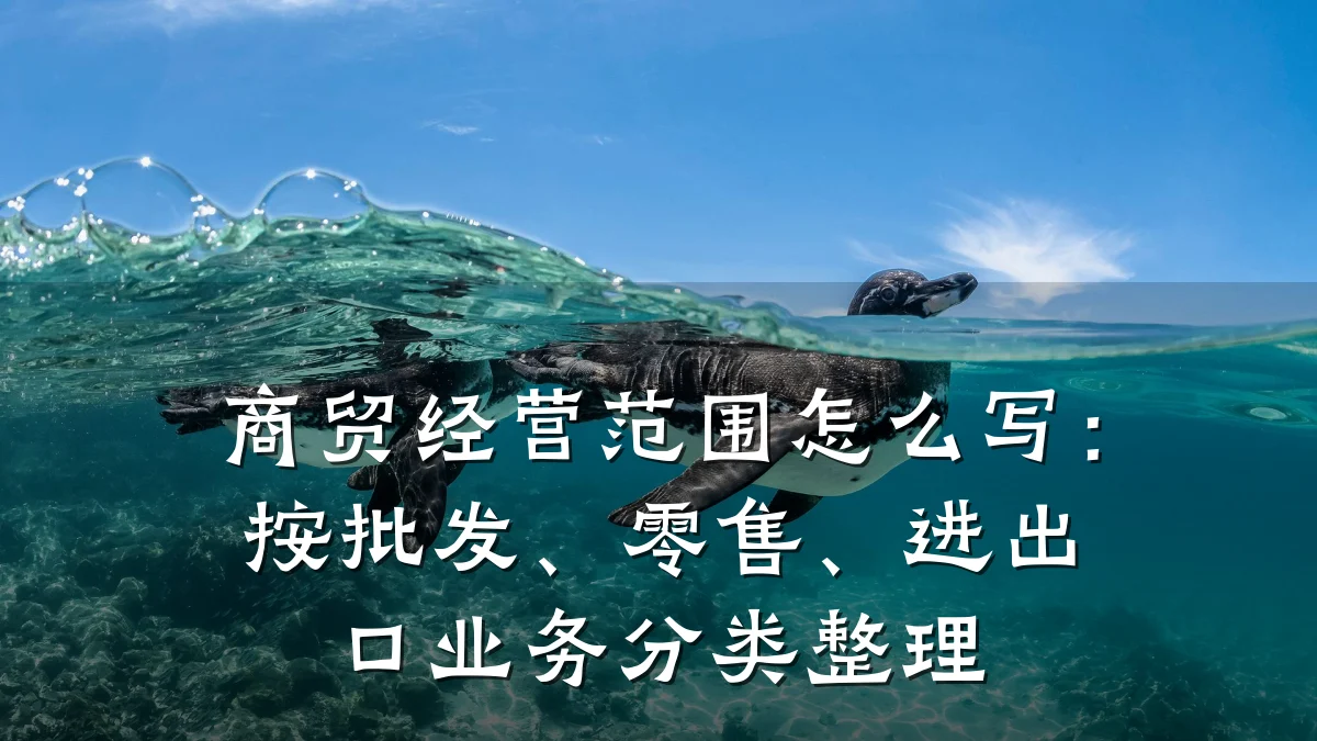 商贸经营范围怎么写：按批发、零售、进出口业务分类整理