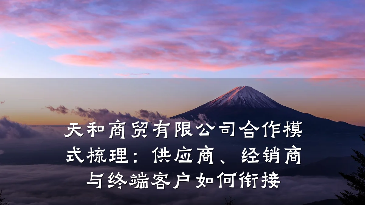 天和商贸有限公司合作模式梳理：供应商、经销商与终端客户如何衔接