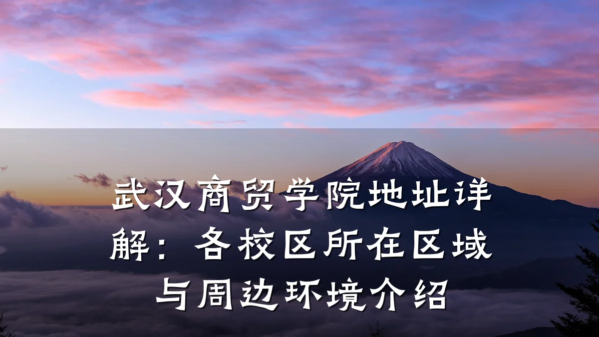武汉商贸学院地址详解:各校区所在区域与周边环境介绍