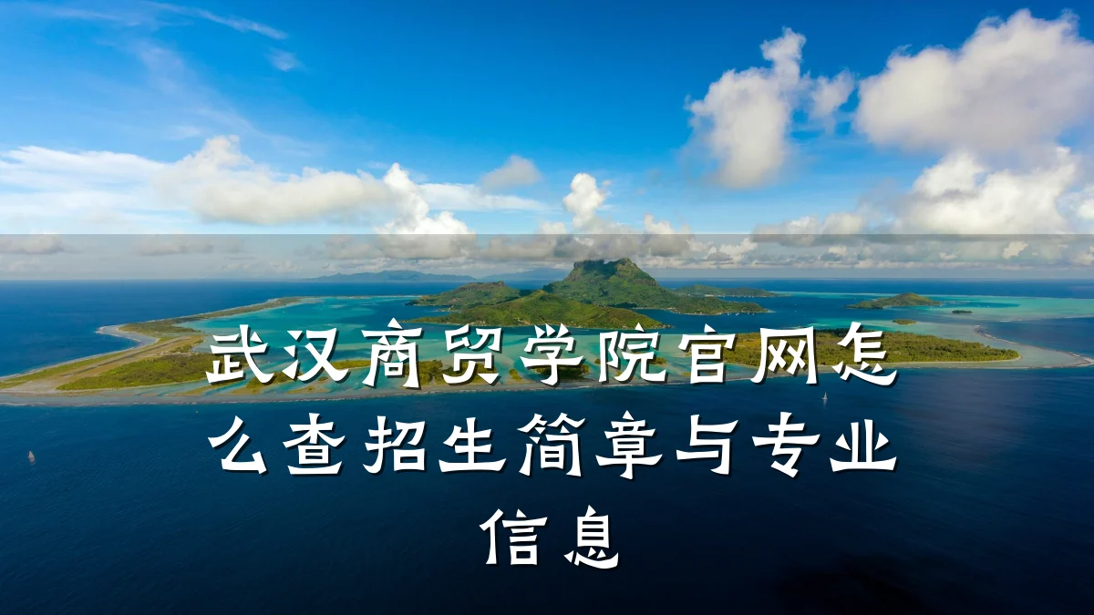 武汉商贸学院官网怎么查招生简章与专业信息