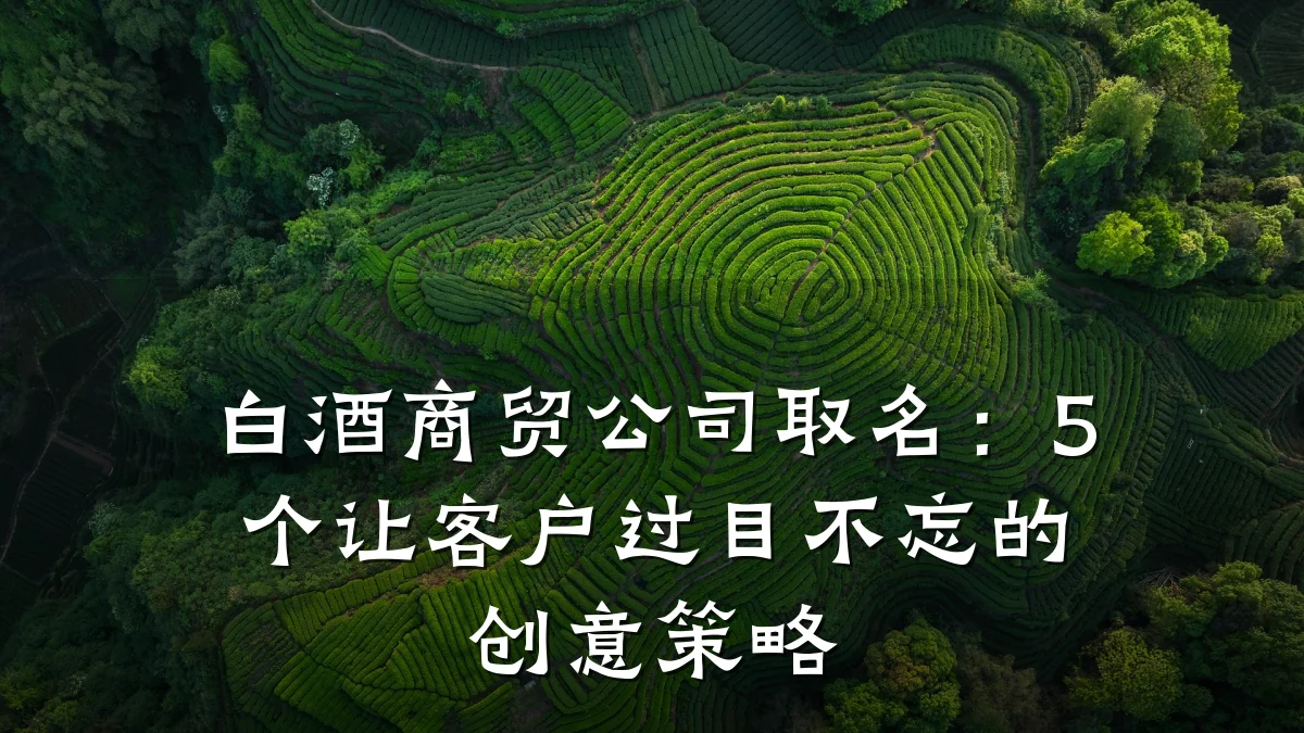 白酒商贸公司取名:5个让客户过目不忘的创意策略