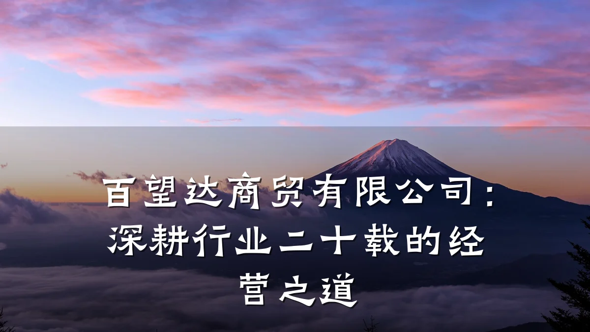 百望达商贸有限公司:深耕行业二十载的经营之道