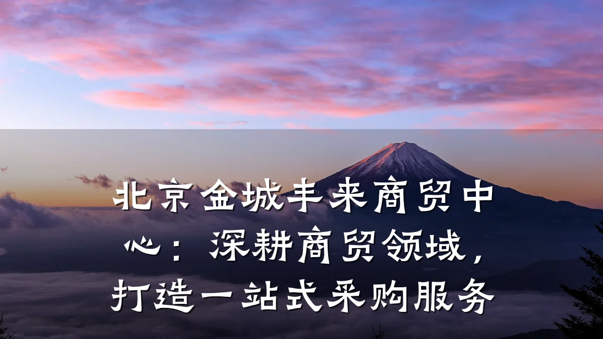 北京金城丰来商贸中心:深耕商贸领域,打造一站式采购服务
