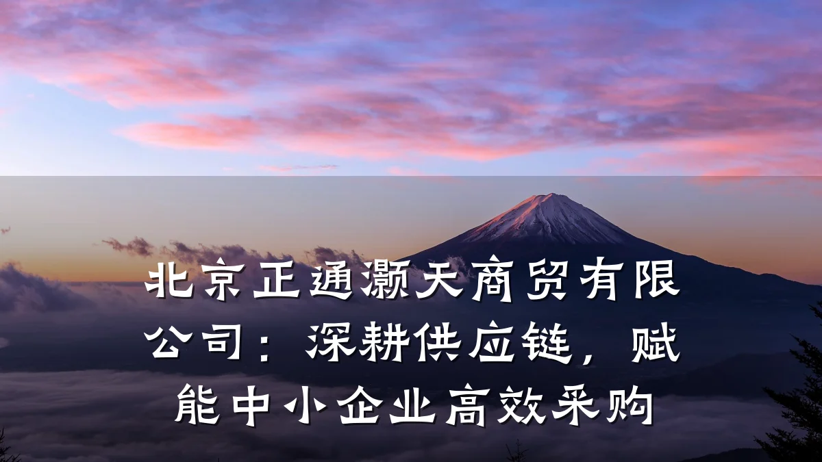 北京正通灏天商贸有限公司:深耕供应链,赋能中小企业高效采购