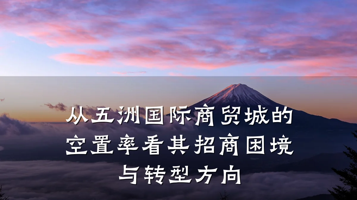 从五洲国际商贸城的空置率看其招商困境与转型方向