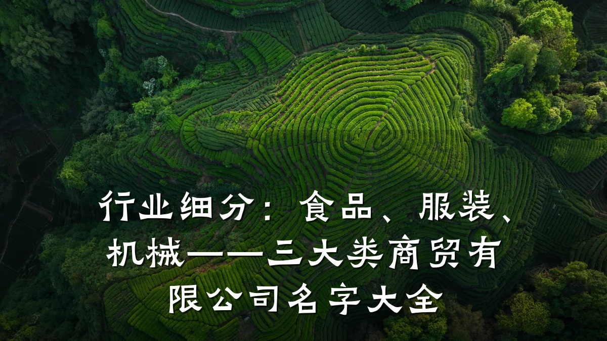 行业细分:食品、服装、机械——三大类商贸有限公司名字大全