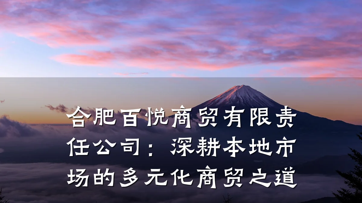 合肥百悦商贸有限责任公司:深耕本地市场的多元化商贸之道
