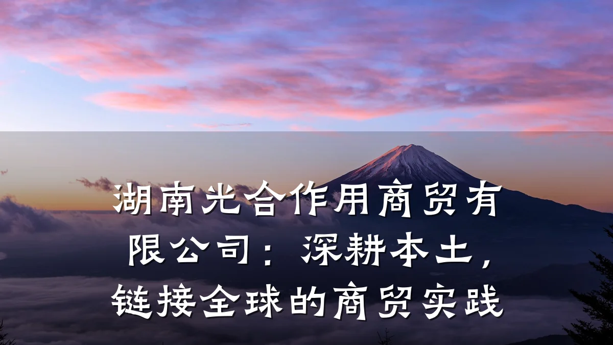 湖南光合作用商贸有限公司:深耕本土,链接全球的商贸实践