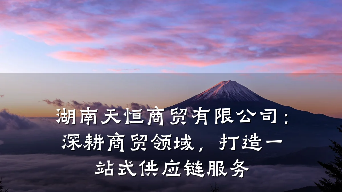 湖南天恒商贸有限公司:深耕商贸领域,打造一站式供应链服务