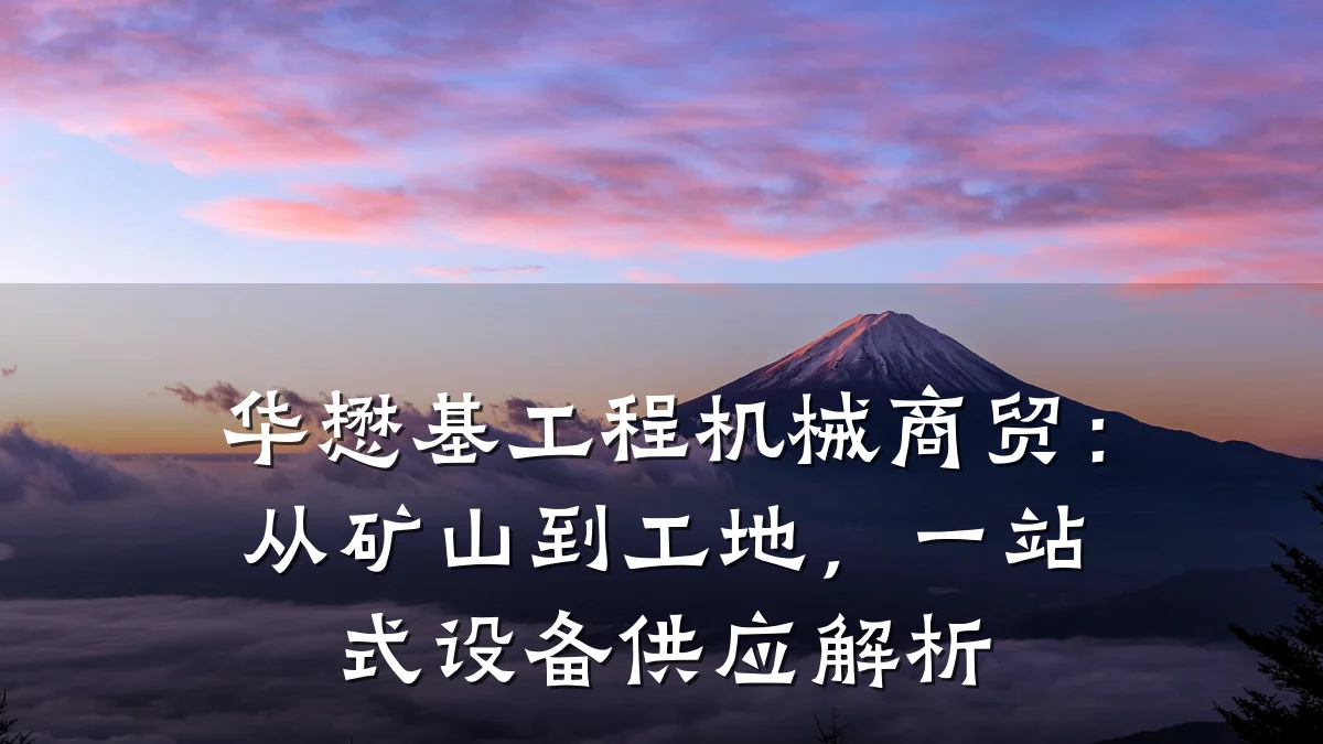 华懋基工程机械商贸:从矿山到工地,一站式设备供应解析