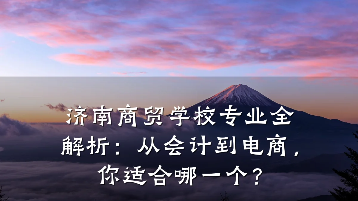 济南商贸学校专业全解析:从会计到电商,你适合哪一个?
