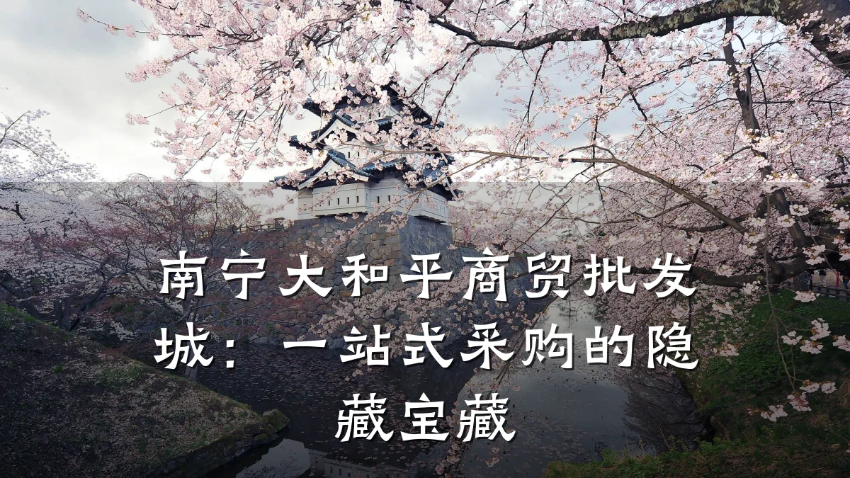 南宁大和平商贸批发城:一站式采购的隐藏宝藏