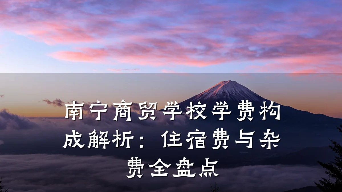 南宁商贸学校学费构成解析:住宿费与杂费全盘点