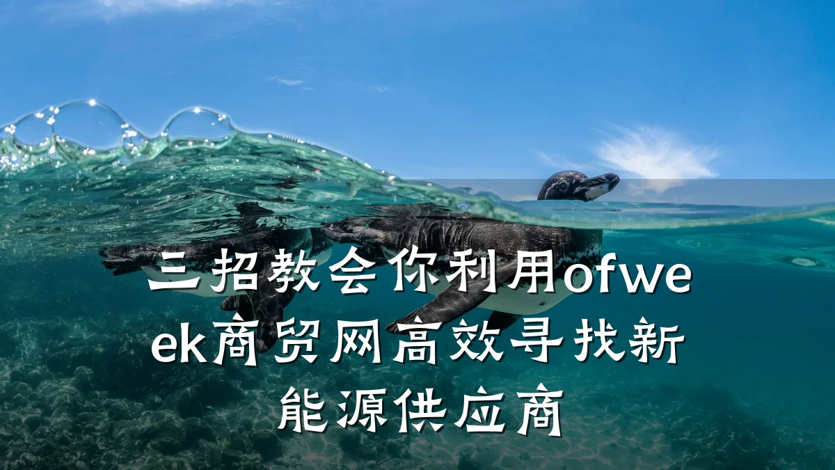 三招教会你利用ofweek商贸网高效寻找新能源供应商