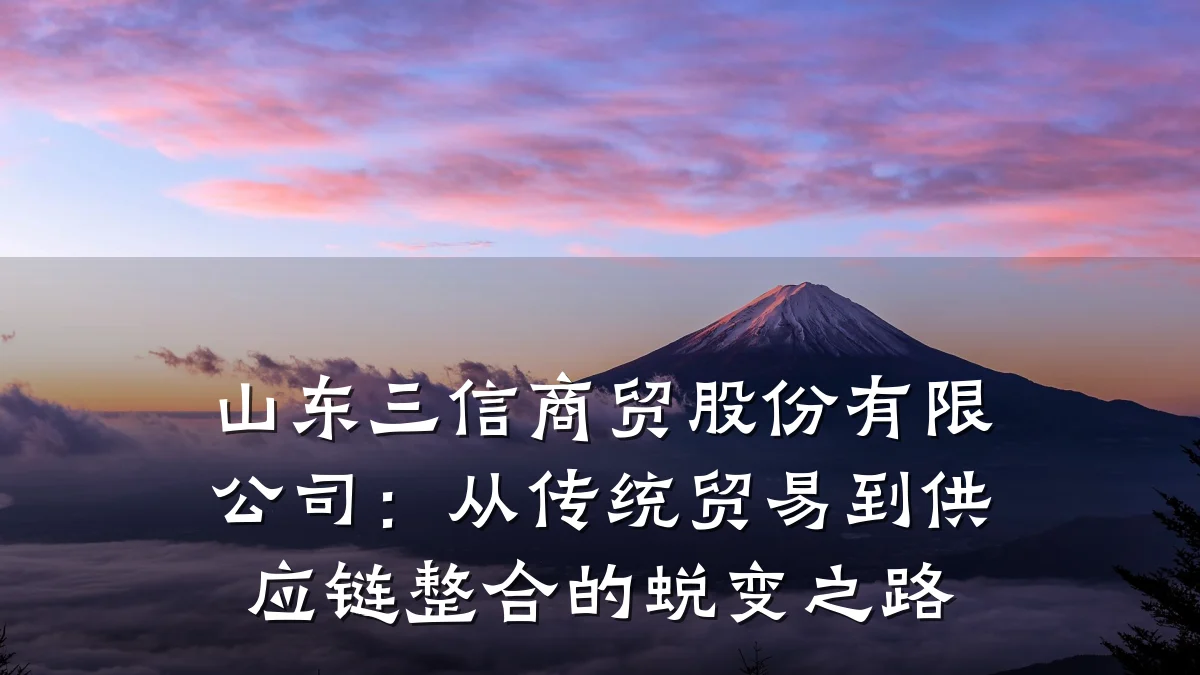 山东三信商贸股份有限公司:从传统贸易到供应链整合的蜕变之路