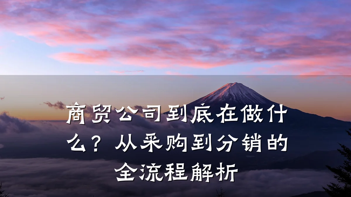 商贸公司到底在做什么?从采购到分销的全流程解析