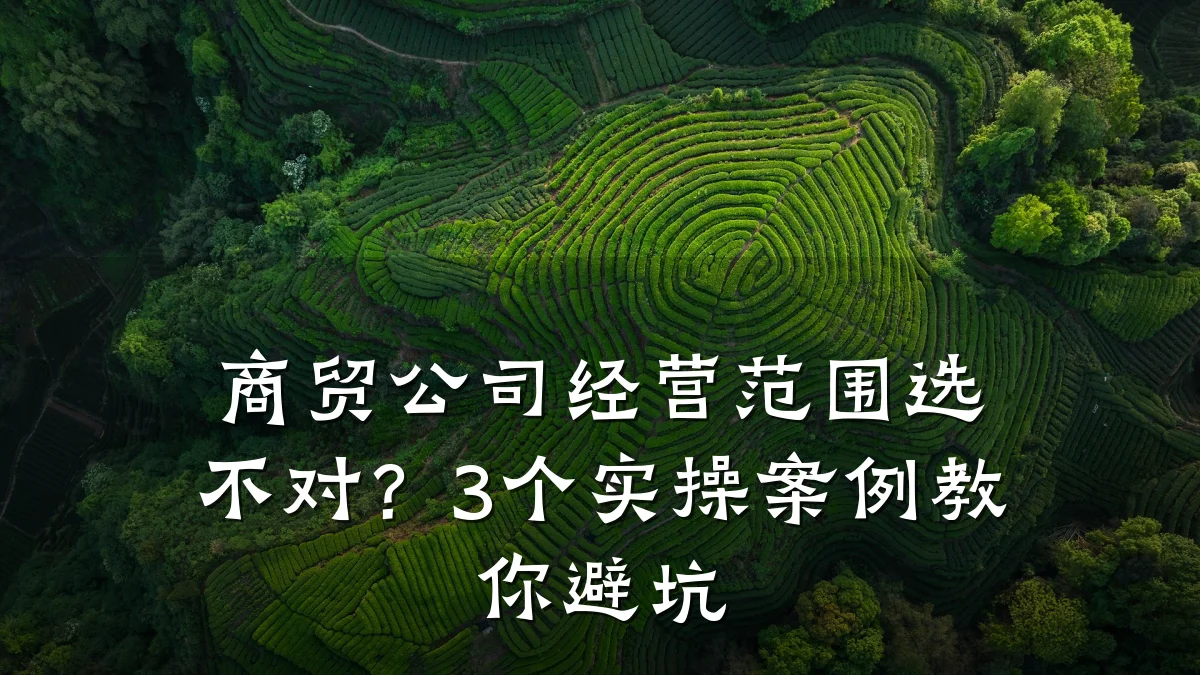 商贸公司经营范围选不对?3个实操案例教你避坑