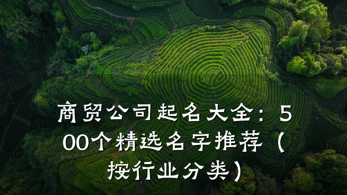 商贸公司起名大全:500个精选名字推荐(按行业分类)