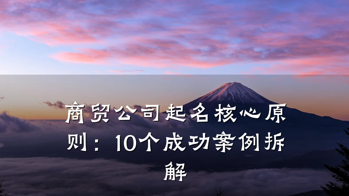 商贸公司起名核心原则:10个成功案例拆解
