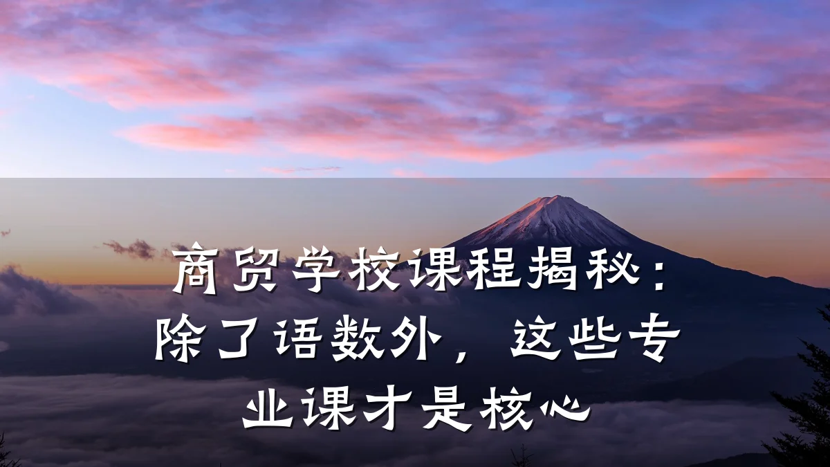 商贸学校课程揭秘:除了语数外,这些专业课才是核心