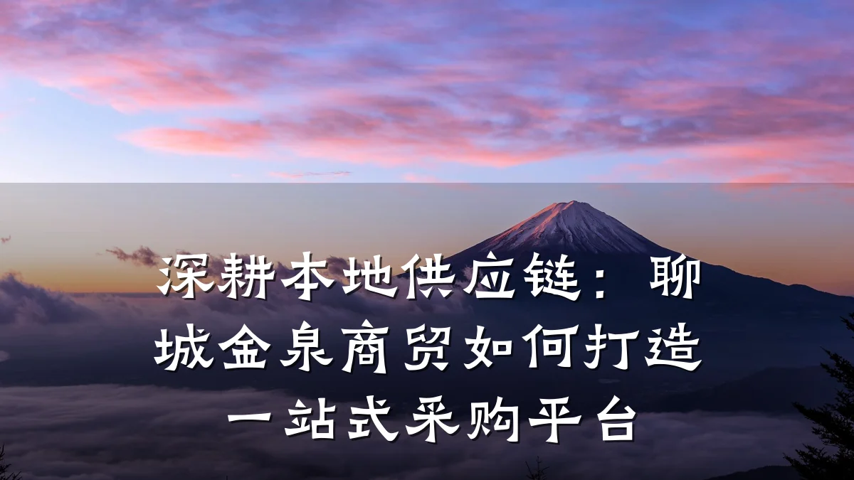 深耕本地供应链：聊城金泉商贸如何打造一站式采购平台