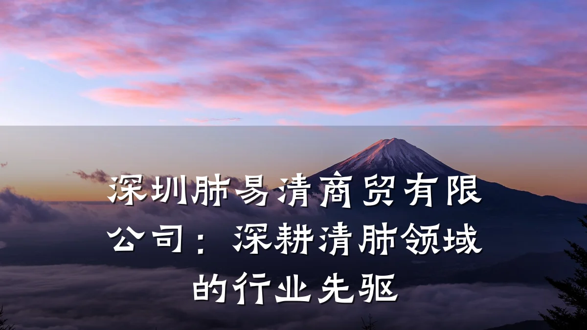 深圳肺易清商贸有限公司:深耕清肺领域的行业先驱