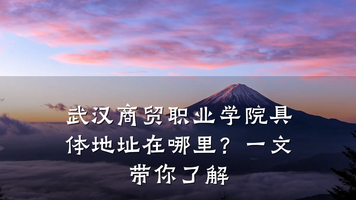 武汉商贸职业学院具体地址在哪里？一文带你了解