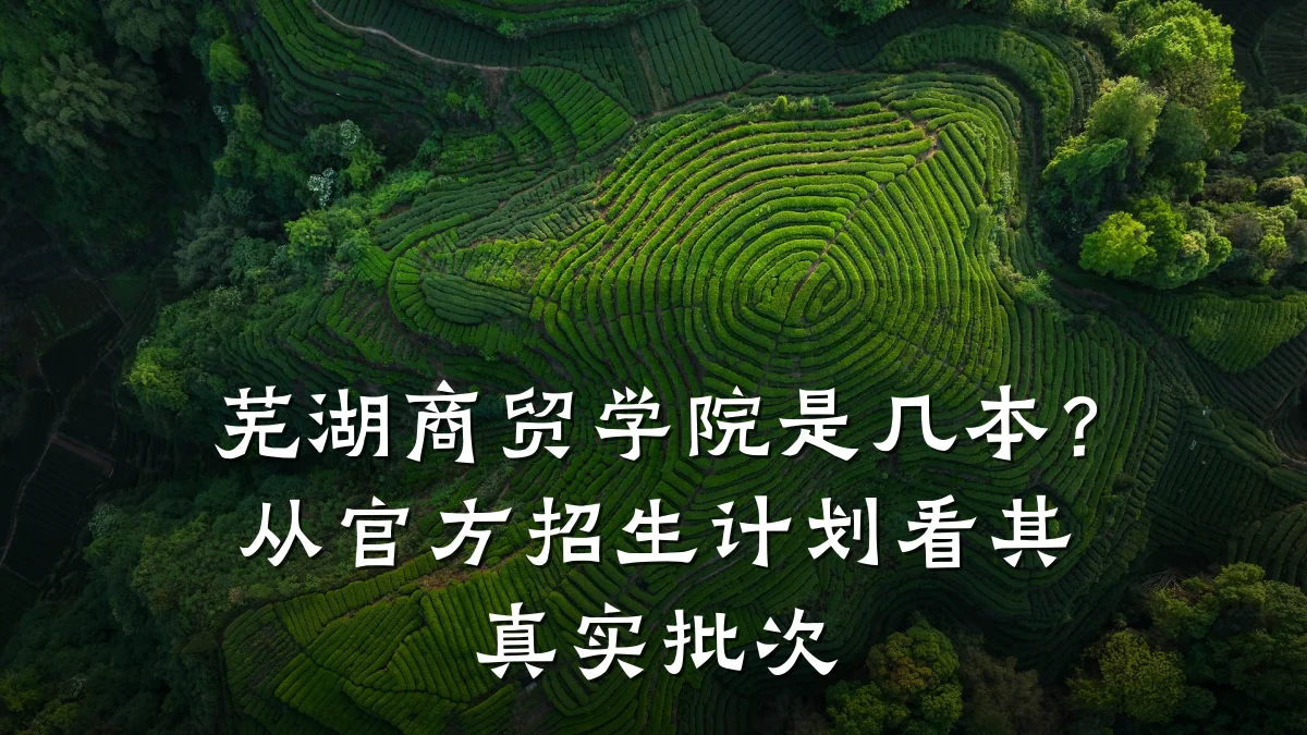 芜湖商贸学院是几本?从官方招生计划看其真实批次