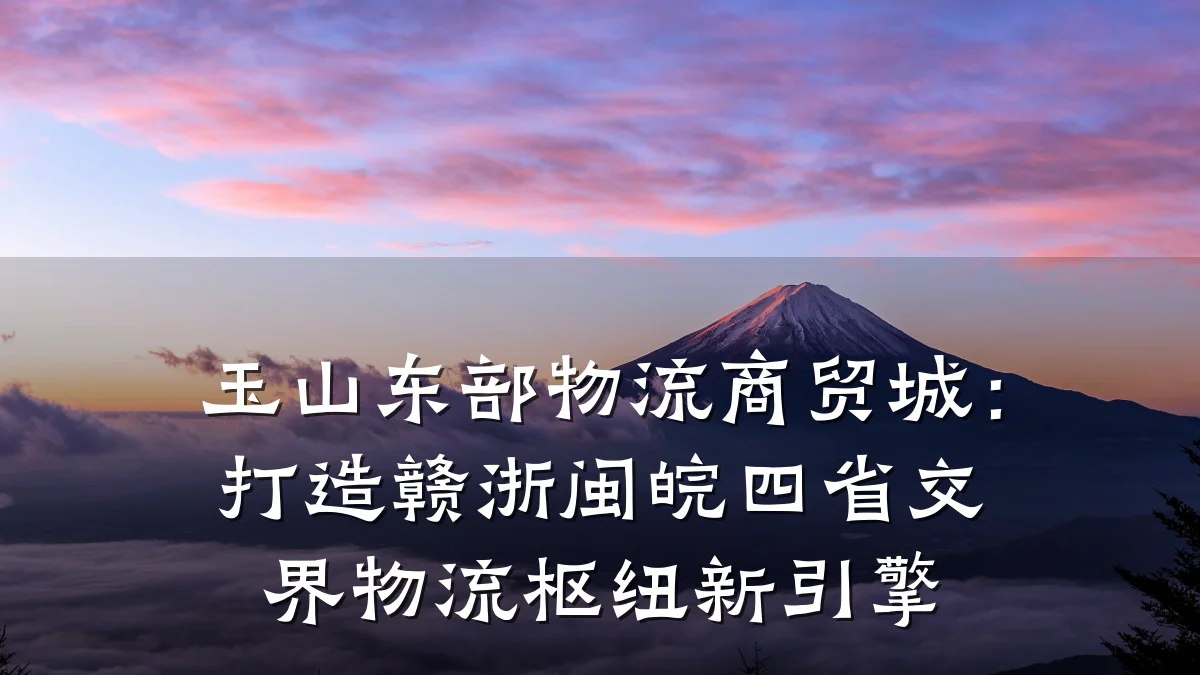 玉山东部物流商贸城:打造赣浙闽皖四省交界物流枢纽新引擎